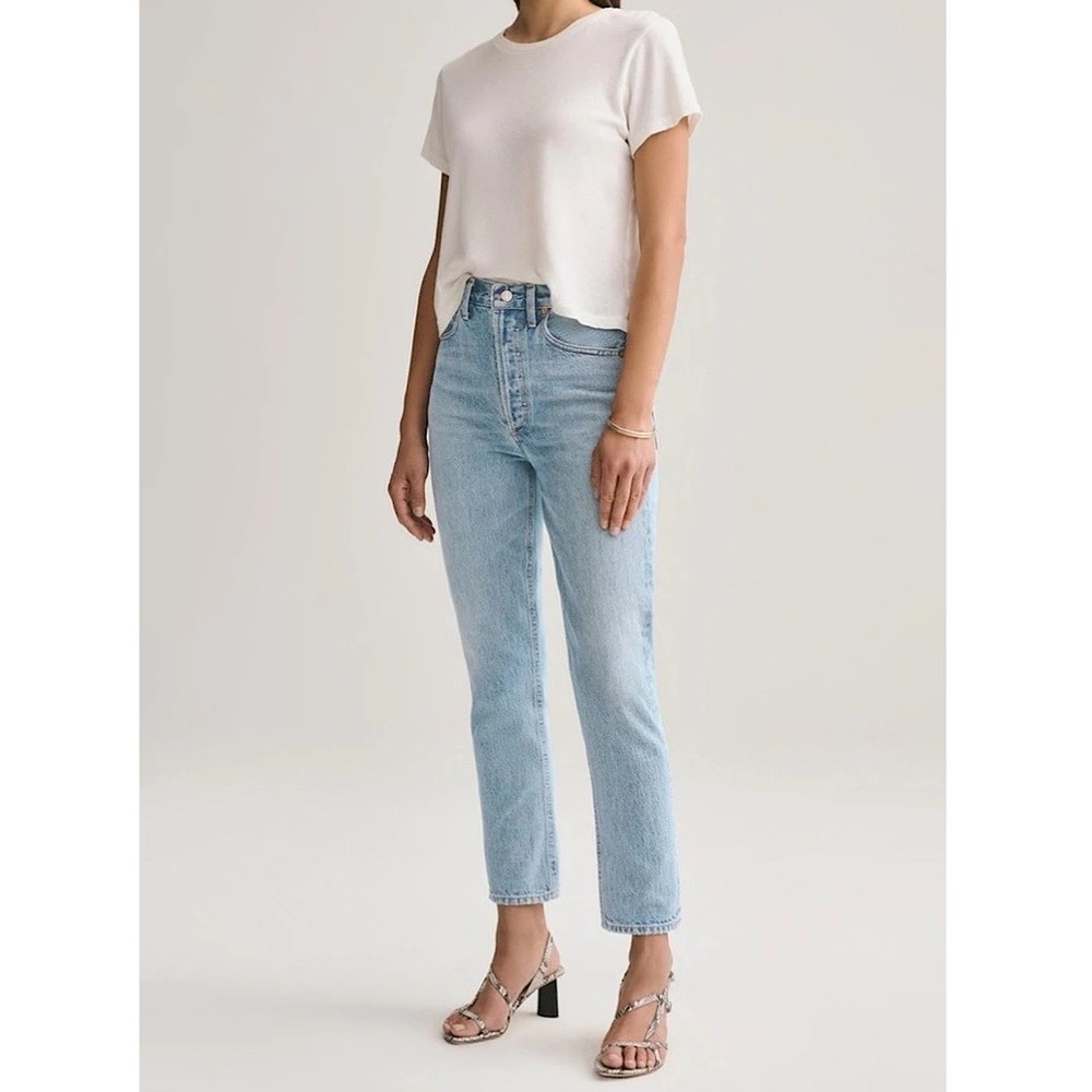 Agolde Riley High-Rise Straight Cropped Jeans